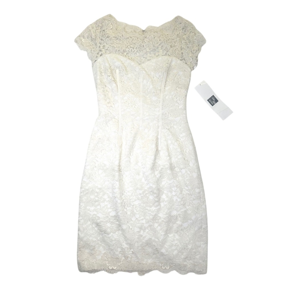 Monique Lhuillier/Saks Fifth Avenue Ivory/Cream Lace Dress Size‎ 6